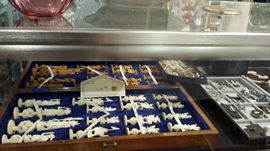 Ivory chess set in mint condition.