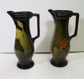 C/1910 Pair of art pottery ewers signed "La Moro" (Zanesville, Ohio)