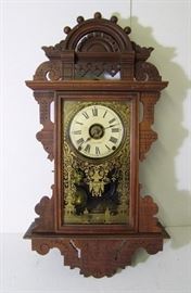 Clock # 44 C/1890 Seth Thomas walnut Victorian Regulator w/alarm, 27" h.