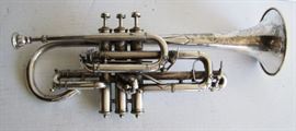 C/1920 Silver-plated Trumpet by C. Bruno & Sons, Inc., NY, NY