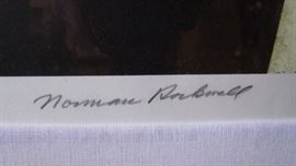 1970 hand signed Norman Rockwell "Chairwomen" Collotype print #88/200, 21x27"h., sight, 27x33"h. overall, framed w/COA. Print has Triton Press Blind Chop