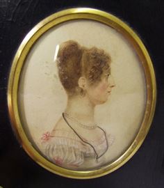 . C/1810 Watercolor on Paper of Lady