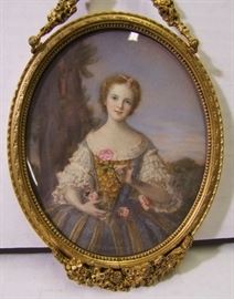 C/1900 French watercolor on heavy paper of "Madame Louise de France"