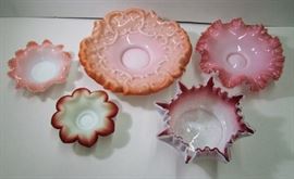 Lots of Victorian Cased Art Glass incl. Bowls Etc