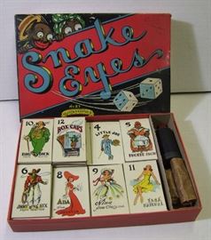 Complete 30s "Snake Eyes" Card Game in clean box