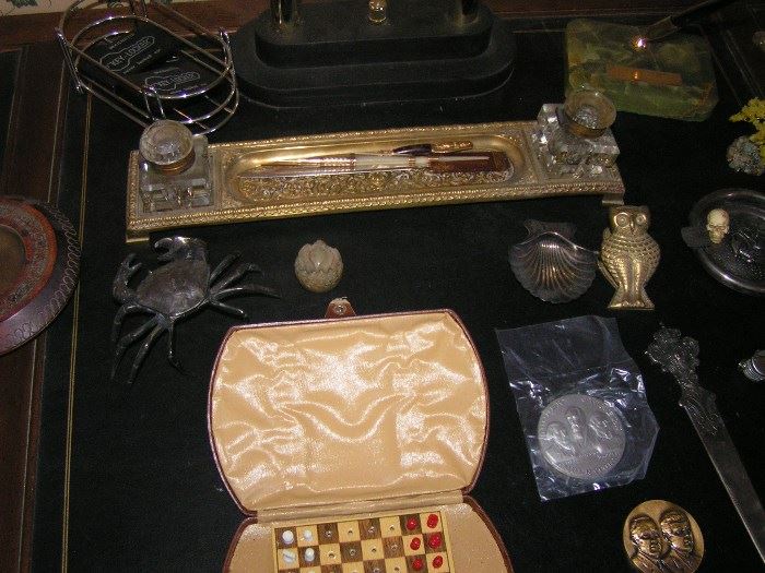 Inkwell Set and misc Trinkets