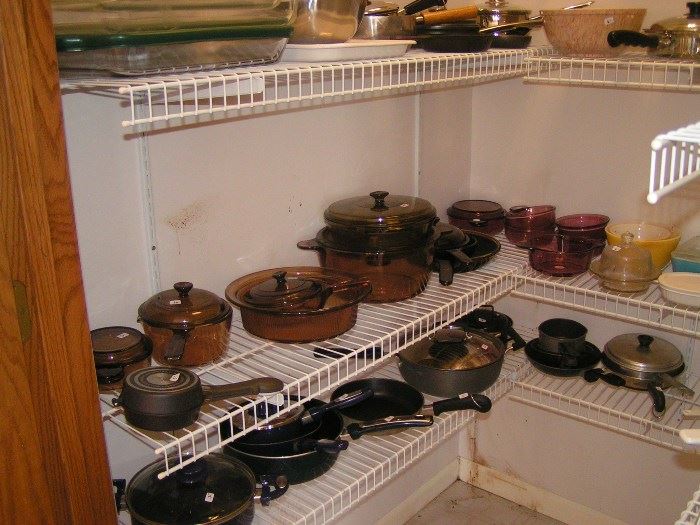 Lots  Pots Pans, Corningware,  Visionware
