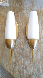 Pair of Heavy Brass Electrial Sconces