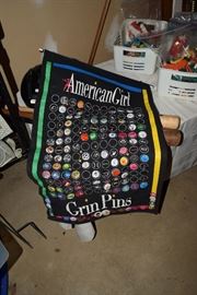 American Girl grin pins