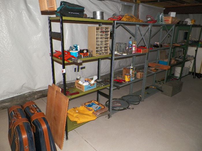 Misc. tools and shelving