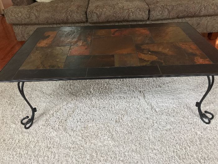 slate coffee table (51.5' long, 16" tall)