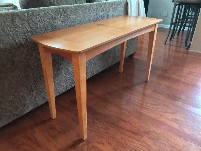 blonde wood sofa table(50" length)