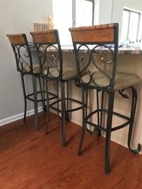 high end, solid, iron & wood bar stools (49" height)