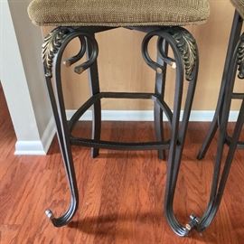 high end, solid, iron & wood bar stools (49" height)