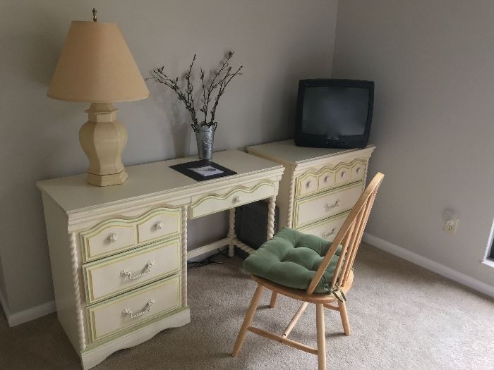 vintage shabby chic cottage desk, vintage shabby chic dresser