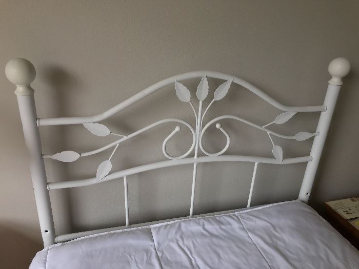 pair of twin headboards and footboards, wrought iron