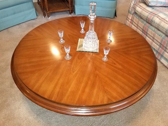 Round coffee table. More Waterford