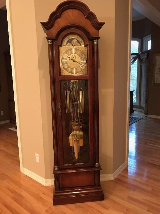 Howard Miller Grandfather's Clock, 80 inches high, 23 inches wide
