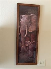 Elephant artwork approx 38 inch long 14 inch wide