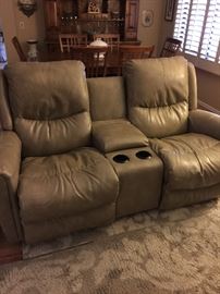 Duel recliners with center console