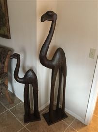 Set of Camels, wooden approx 59 inch tall and 42 inch tall