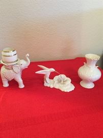 Lenox elephant, hummingbird and vase