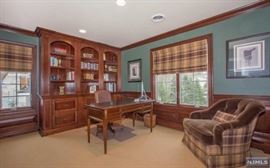 Made in Italy desk, leather swivel chair, plaid swivel armchair, equestrian print