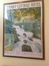 Vintage French stone lithograph poster 63"x46"