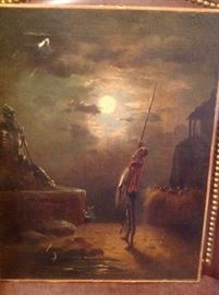 19thc Don Quixote, oil on canvas