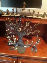 Large metal whimsical menorah