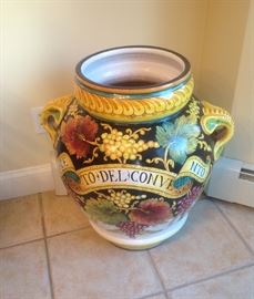 Large Italian majolica planter