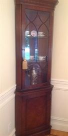 One of a pair of fine made in England mahogany corner cabinets