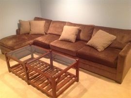 Modern sectional sofa, coffee table