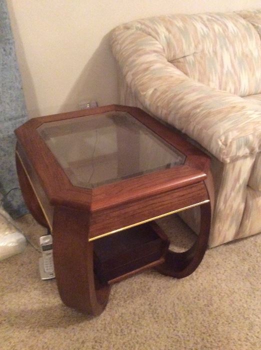 Two end tables and matching coffee table