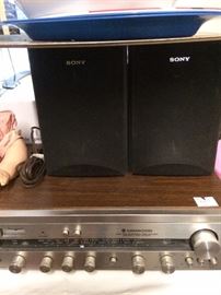 Kenwood AM FM stereo receiver - model KR 2600; Sony speakers