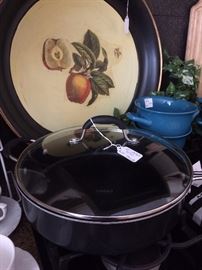 Cookware with lid;  fruit tray