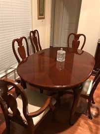 Oval dining table and 6 chairs