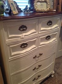White painted Provincial chest of drawers