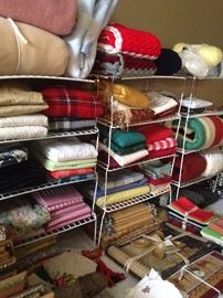 Linens, blankets, placemats, etc.
