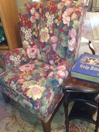 Floral & fruit wingback chair