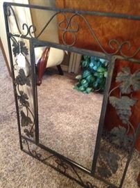 Grape bordered mirror
