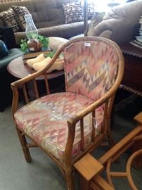 Rattan chair (needs re-upholstering)