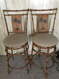 Pair of bar stools, 24 tall to top of seats