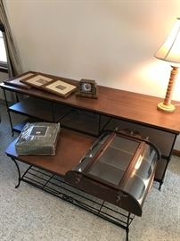 Longaberger coffee table and entertainment stand 3 piece unit