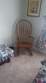 Beautiful oak rocking chair.