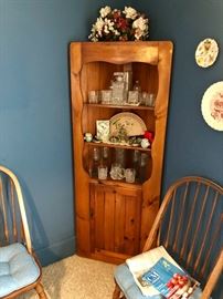 Vintage Honey Pine Corner Cabinet
