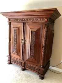 Carved Raised Panel Armoire Wardrobe