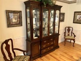 Arm Chairs & China Cabinet Hutch Included