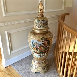 Large Oriental Satsuma Temple Jar
