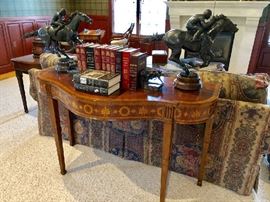 Maitland-Smith Inlaid Serpentine Console Table